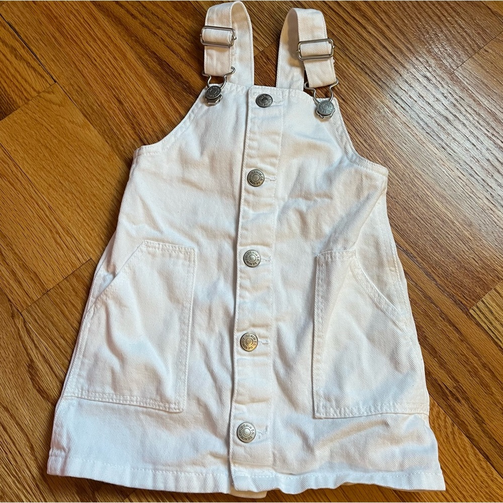 Primark Denim Co. white denim overalls jumper dress size 2-3 years